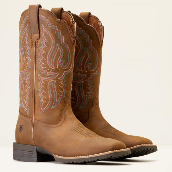 Ariat Womens Hybrid Ranchwork Western Boots distressed tan