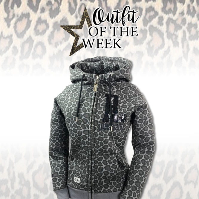 Ranchgirl Hooded Jacket Shiny black Leopard