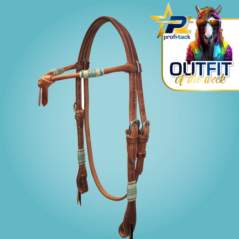 Westernkopfstück mit Rohhaut und knotted Stirnband