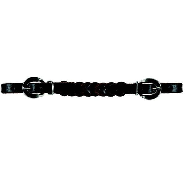 Mustang oiled Latigo Kinnriemen braided - geflochten