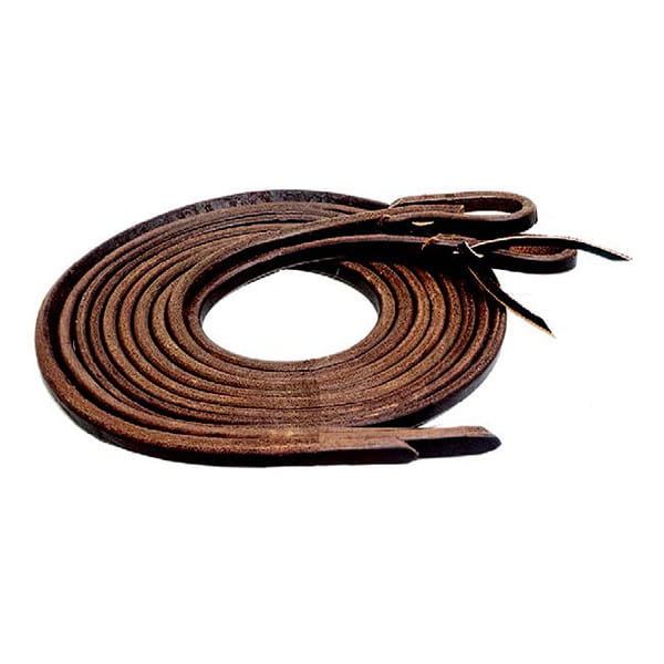 Mustang Oiled Harness Leather Split Reins 3/8&quot; heavy ends