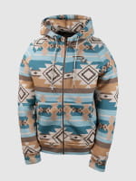 Ranchgirls Hooded Sweat Jacket SHIRLEY aztec|teal