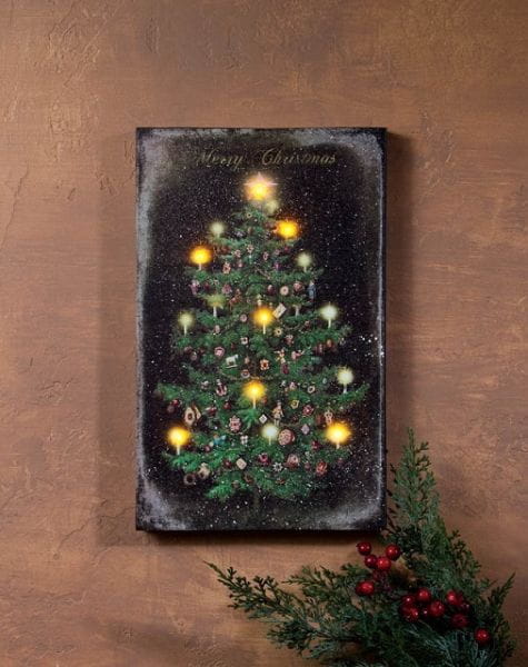 LED Canvas Bild Lighted Vintage Christmas Tree