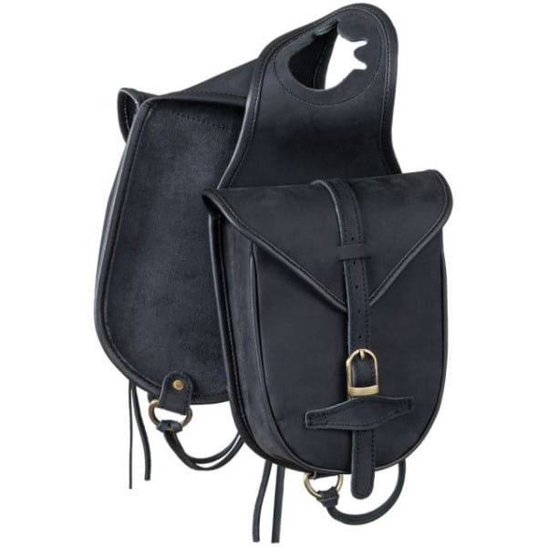 Soft Leather Horn Bag black