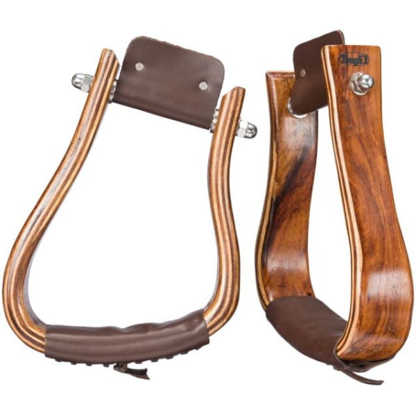 Mahogany Wood Angled Stirrups