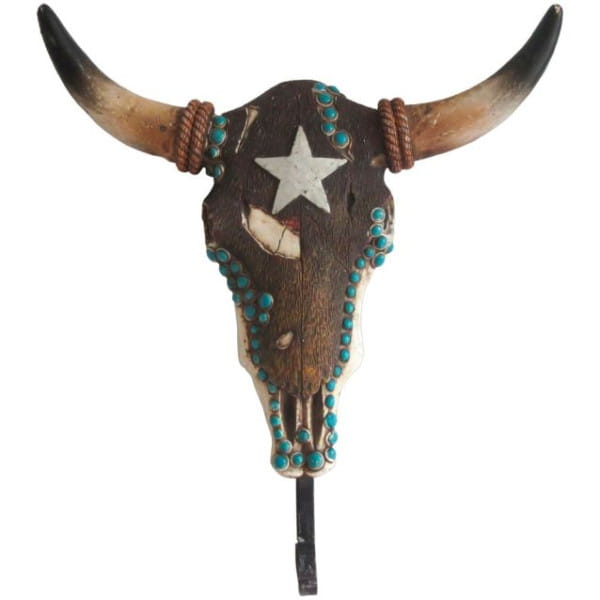 Skull with Star Wall Hook