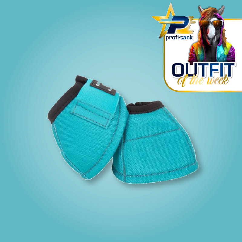 Classic Equine Bell Boots no turn aqua