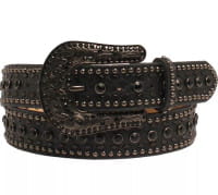 Nocona Women's Rhinestone Floral Tooled Leather Belt